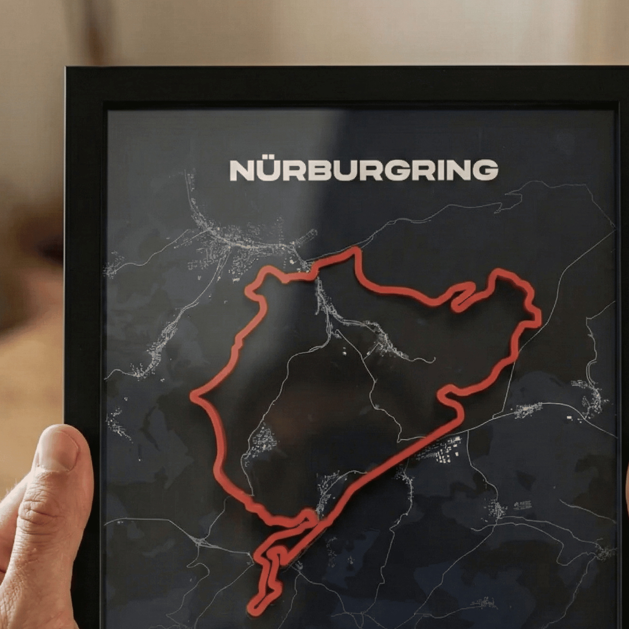 3D Formula Track Wall Art – Nürburgring Circuit Edition | Premium Motorsport Décor - Gifts4Him