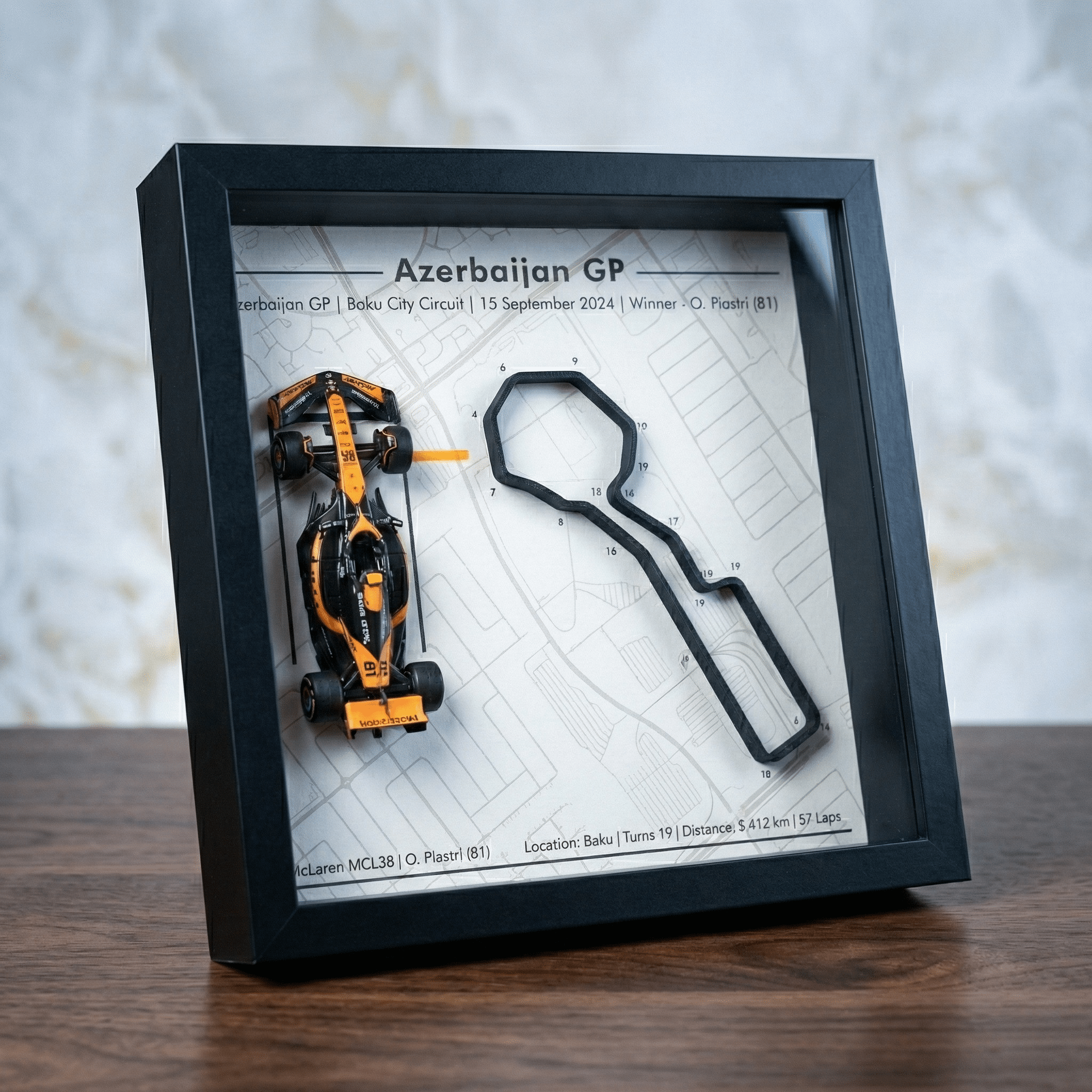 Oscar Piastri Azerbaijan GP 2024 Collectible |Premium Die Cast Scale Car | Formula 1 Inspired Display Model | Perfect F1 Gift for Him - Gifts4Him