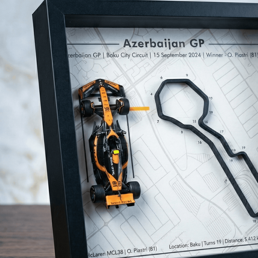 Oscar Piastri Azerbaijan GP 2024 Collectible |Premium Die Cast Scale Car | Formula 1 Inspired Display Model | Perfect F1 Gift for Him - Gifts4Him